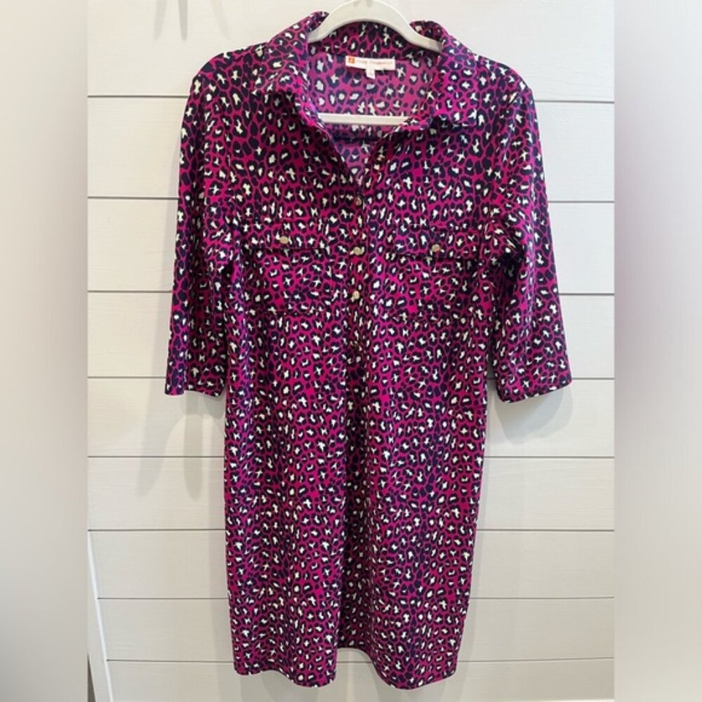 Jude Connally Cheetah Print Shirt Dress